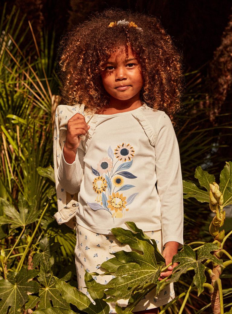 T-shirt écru tournesols