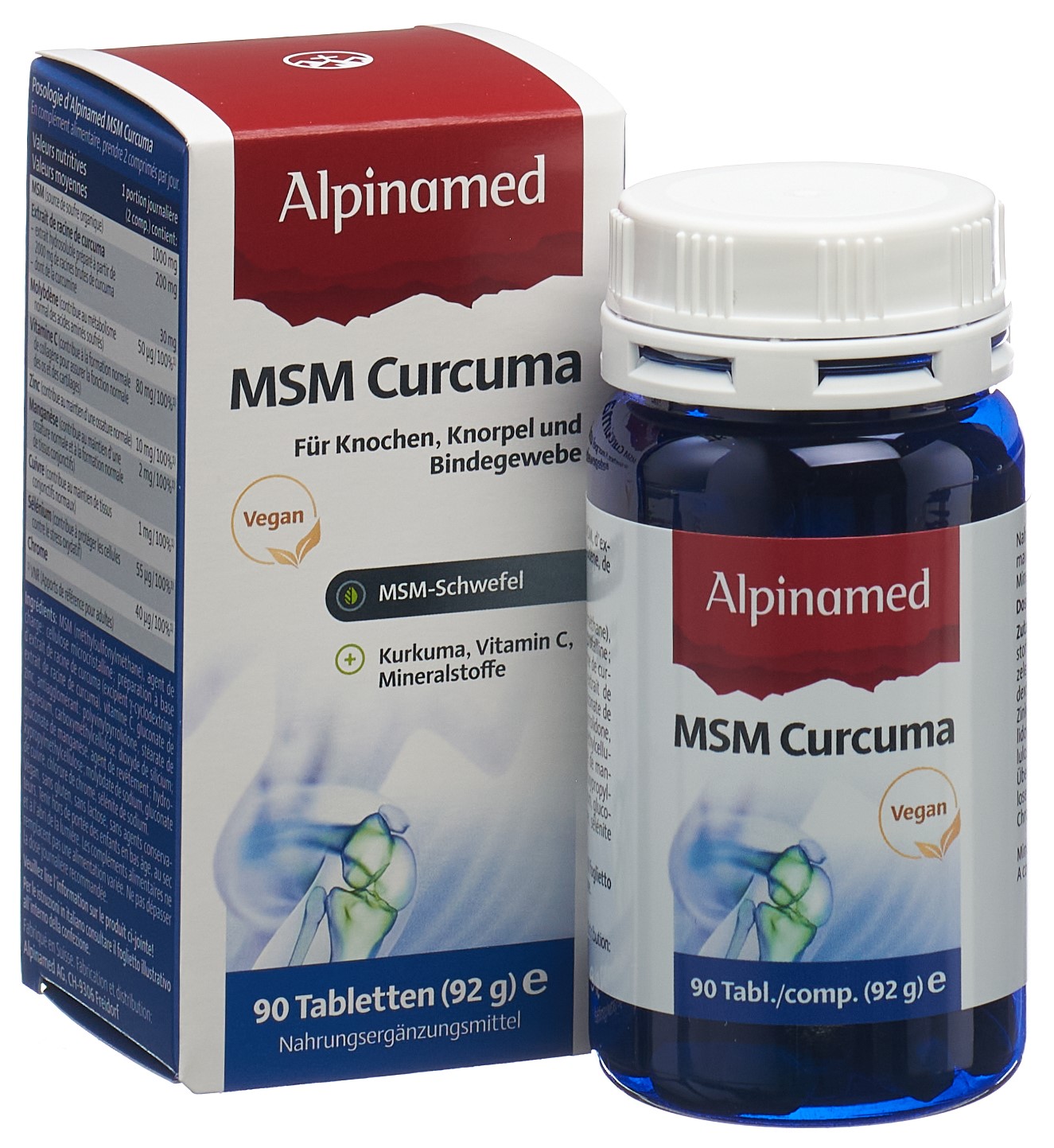 ALPINAMED MSM Curcuma<br>90 Stück, Dose, Tablette