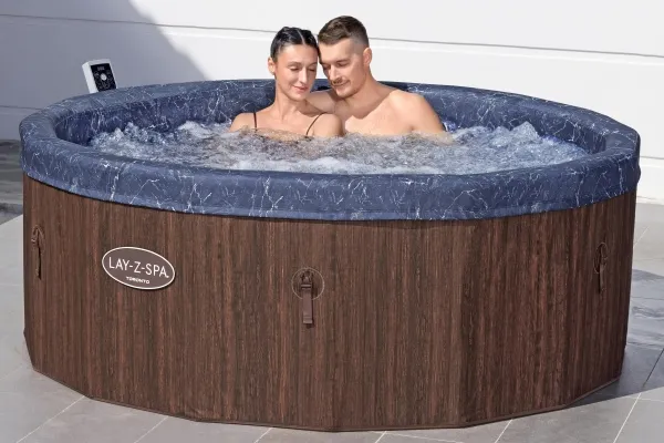 Bestway Lay-Z-Spa 6001W, 1250 L, 7 person(er), Rund, Boble/Jet massage, ABS, Polypropylen (PP), Polyvinylchlorid (PVC), Brun