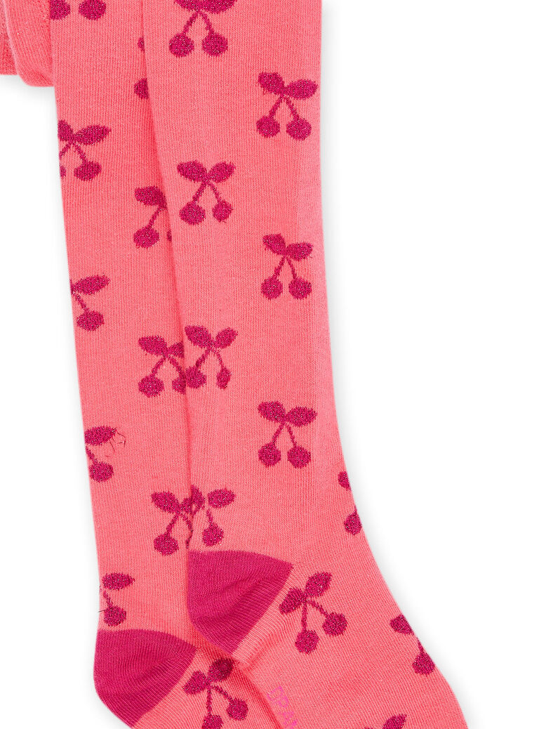 Collants à imprimé cerises lurex