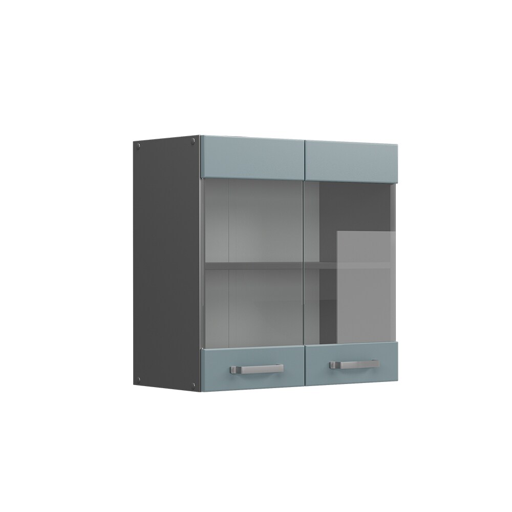Vicco Glashängeschrank Küchenschrank R-Line Solid Anthrazit Blau Grau 60 cm modern