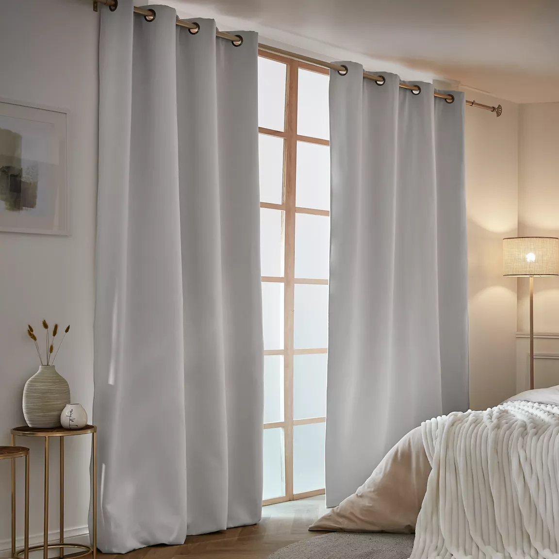 Rideau obscurcissant thermique (140 x 280 cm) Calore Gris clair