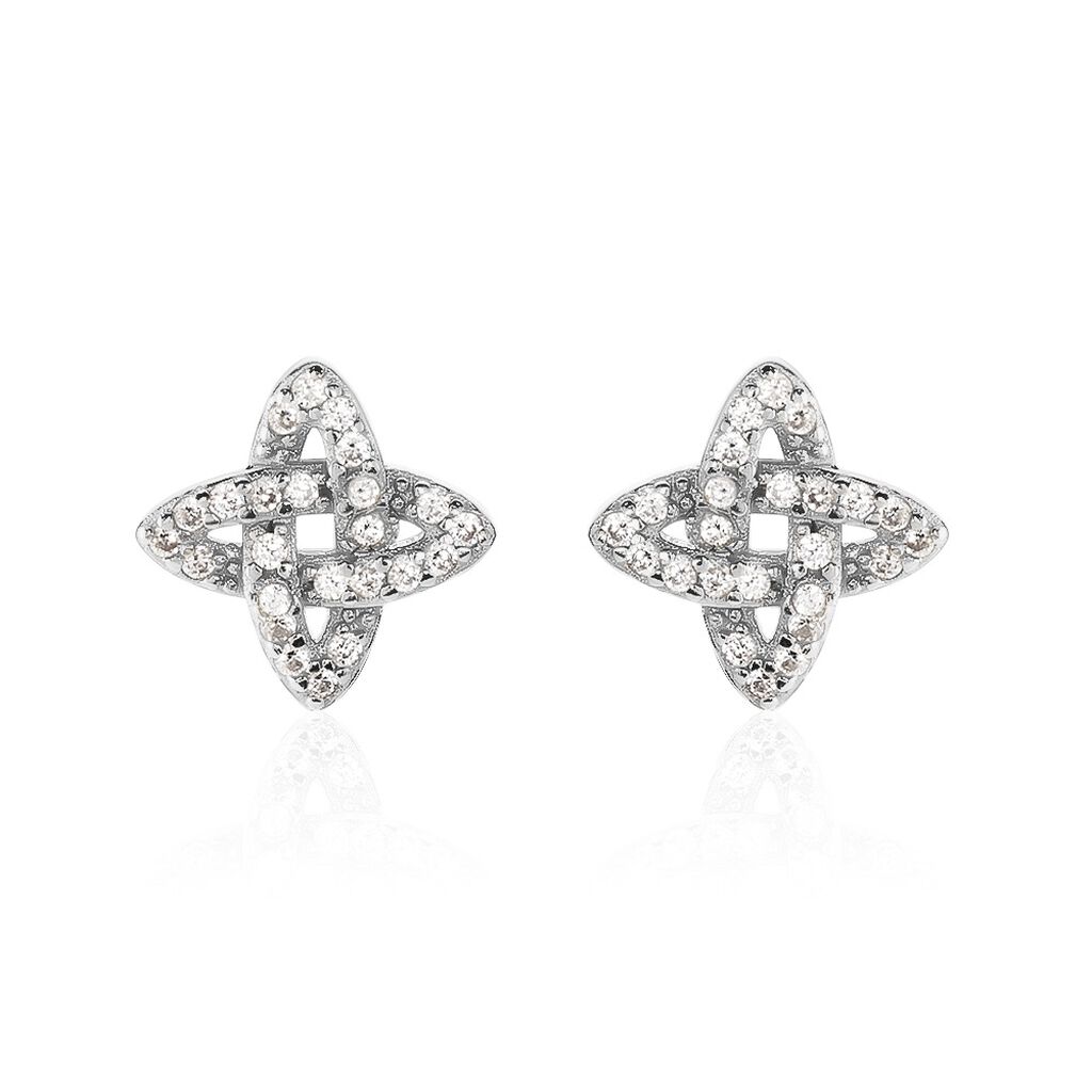 Boucles D'oreilles Puces Pleiades Argent Blanc Oxyde De Zirconium