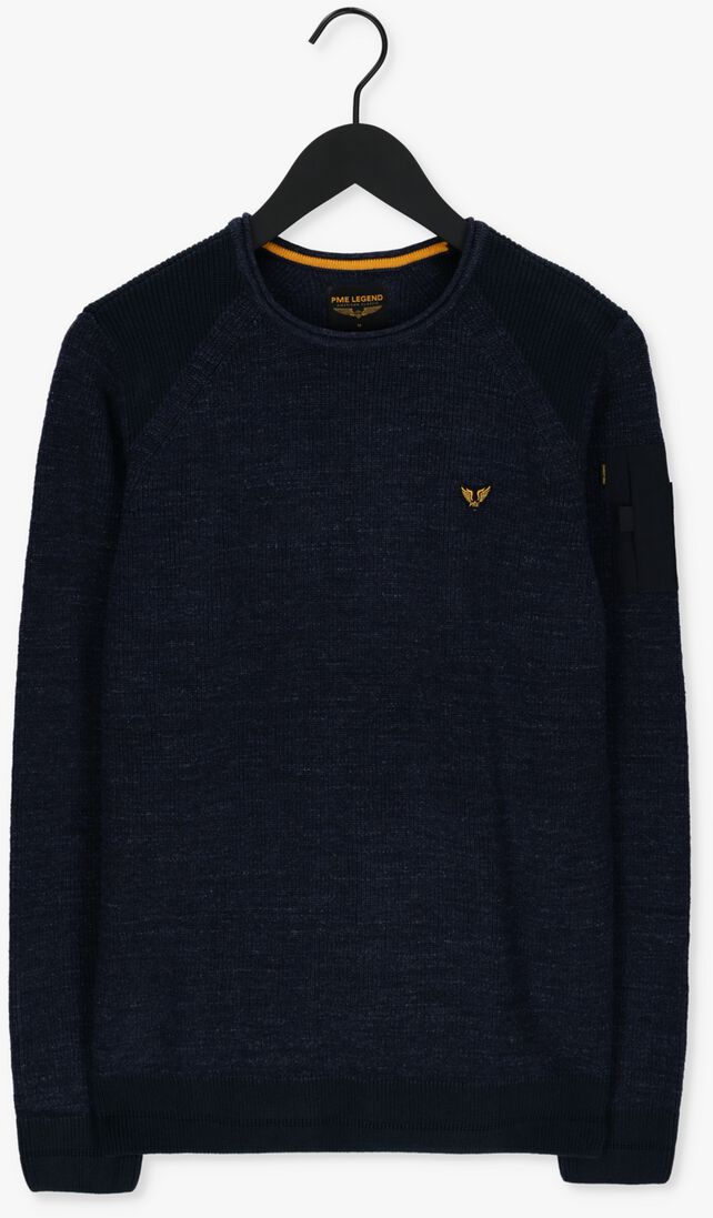 PME LEGEND blauwe pme legend trui long sleeve r-neck cotton rib