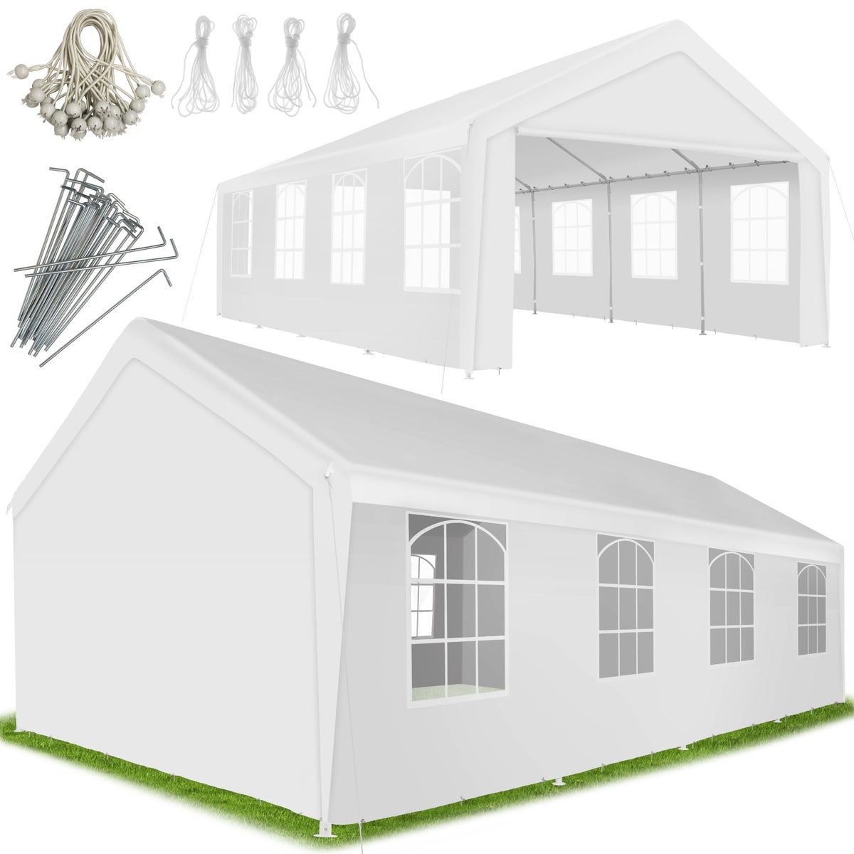 tectake Mammut partytent 8 x 4 m inclusief scheerlijnen en haringen