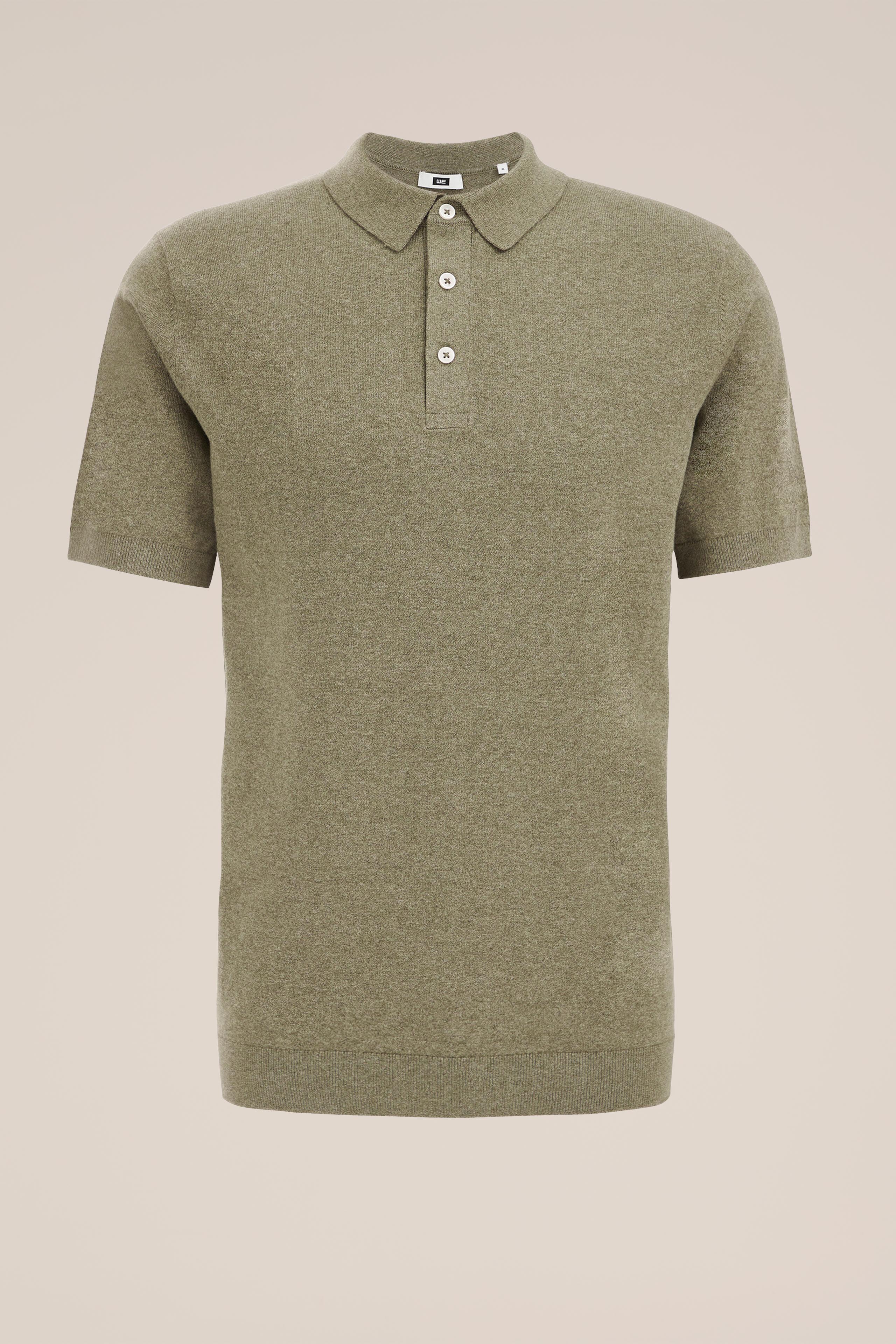 fijngebreide polo WE Fashion Mosgroen