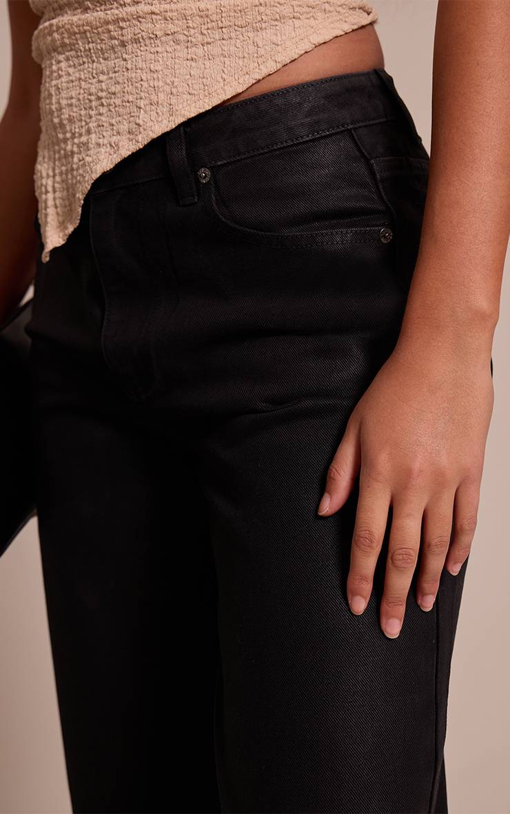 Noir Jean Large Effet Enduit Tall