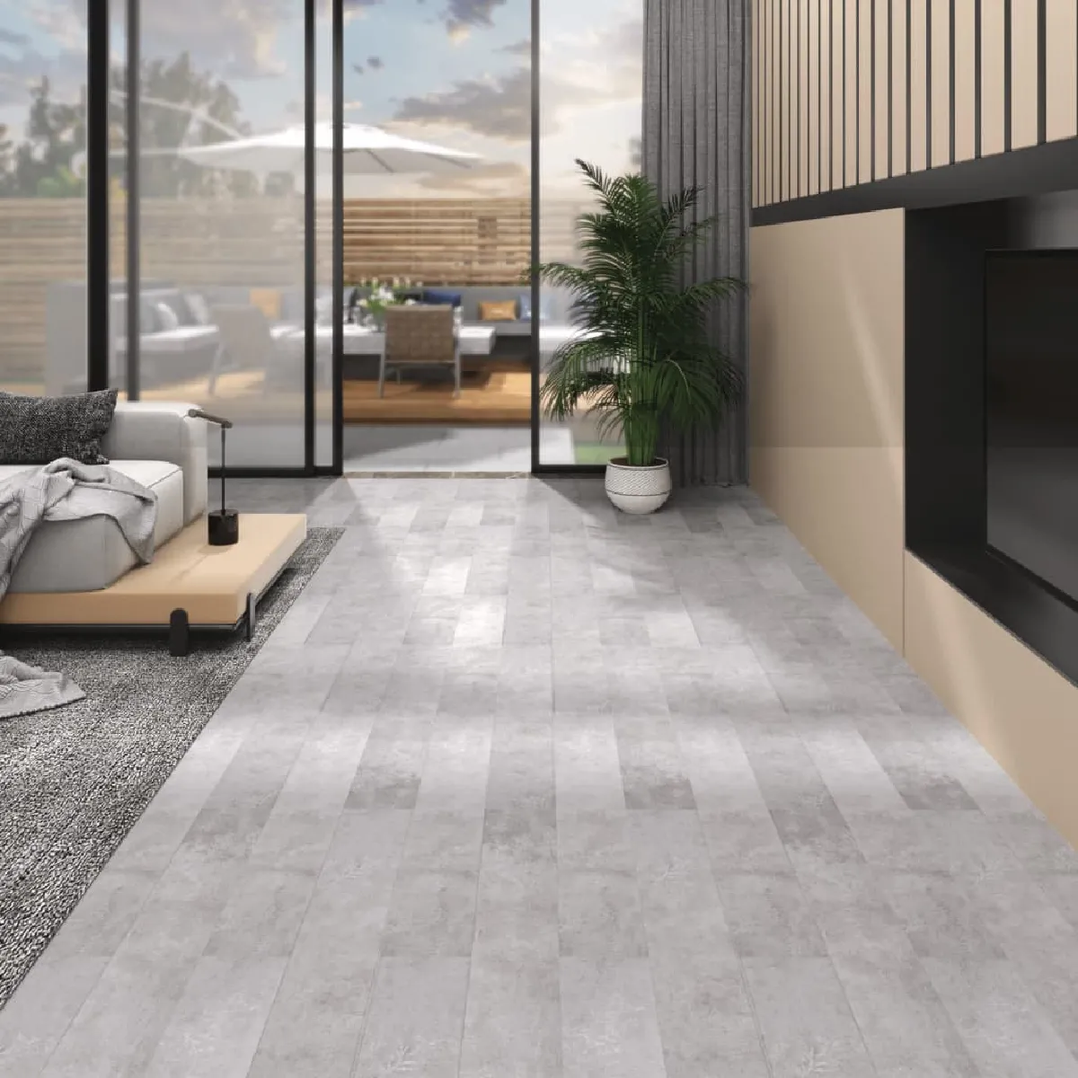 vidaXL Planches de plancher PVC - Gris terre