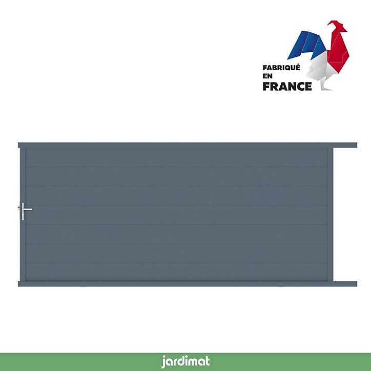 Portail coulissant aluminium Chalon gris anthracite RAL 7016 400X180 CM Jardimat