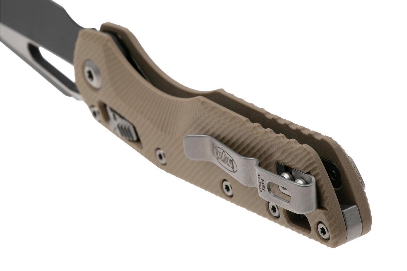 Microtech MSI Standard Issue 210-1FLGTTA, Two Tone Black M390MK, Fluted Tan G10 zakmes