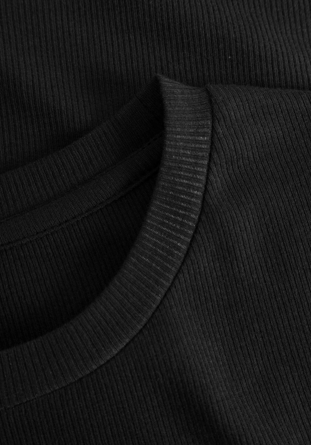 Knowledge Cotton Apparel Rib T-Shirt Black Jet