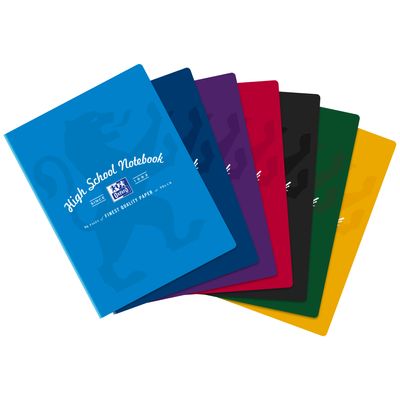 Oxford High School - Cahier 24 x 32 cm - 96 pages - grands carreaux (Seyes) - disponible dans différentes couleurs