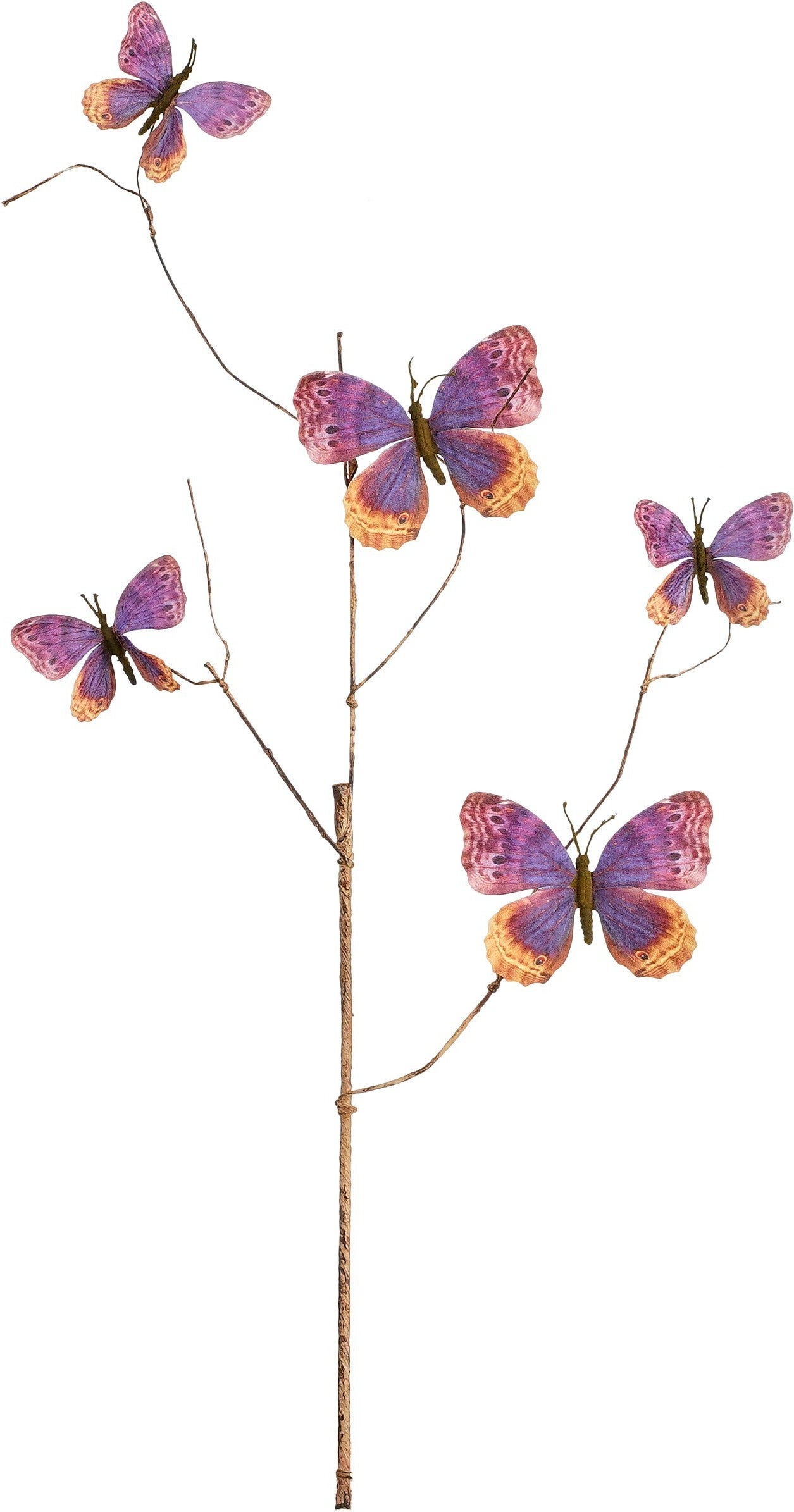 Mica Decorations kunsttak met vlinder paars L 94 cm