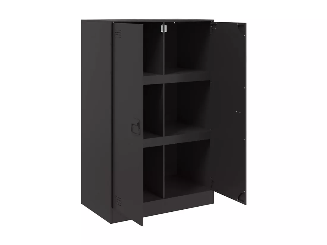 Buffet noir 67x39x107 cm acier