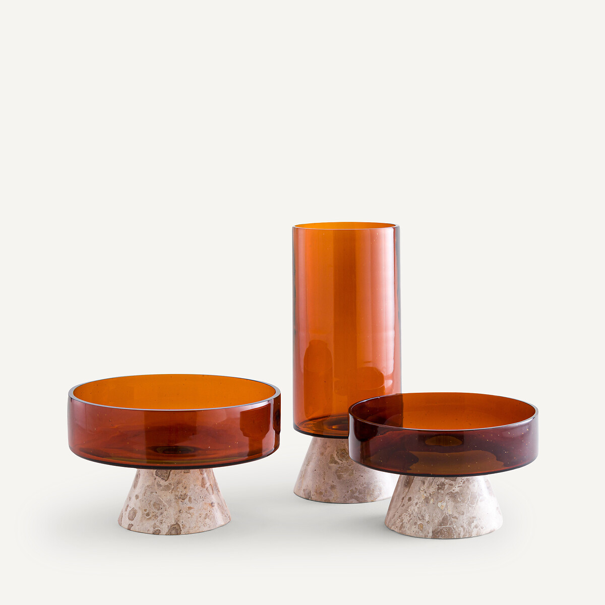 AM.PM<br>Vaso em vidro âmbar e mármore, Trapani