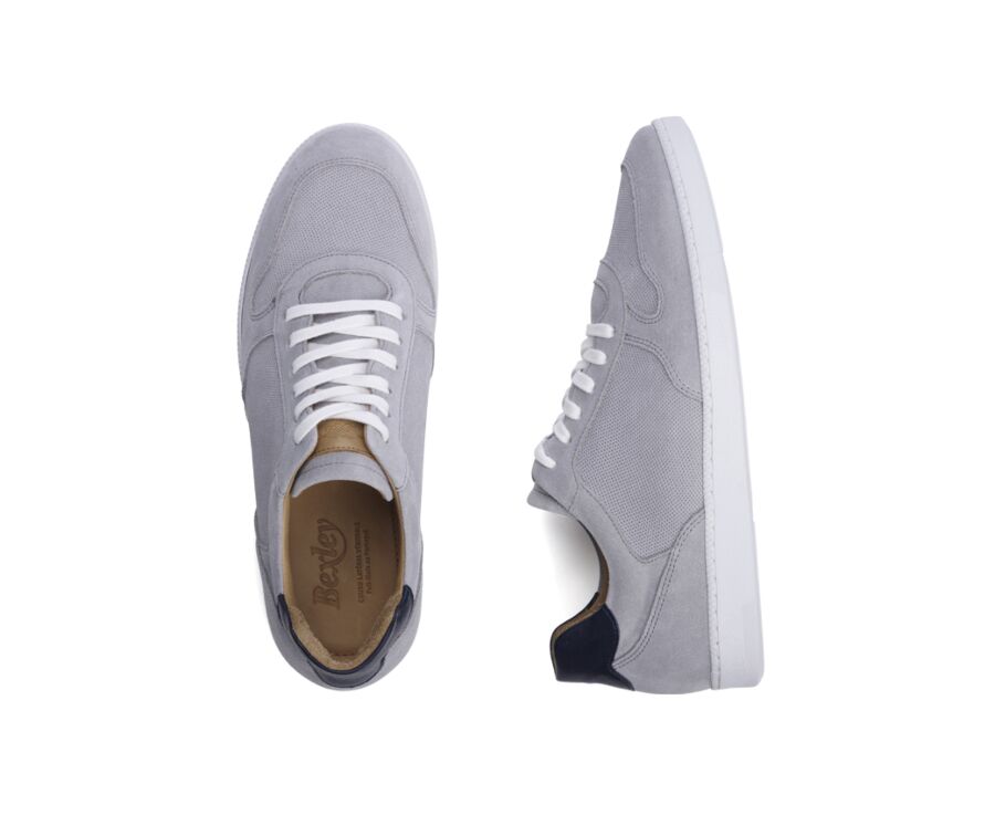 Sneakers homme cuir Velours Gris Clair - BORONIA