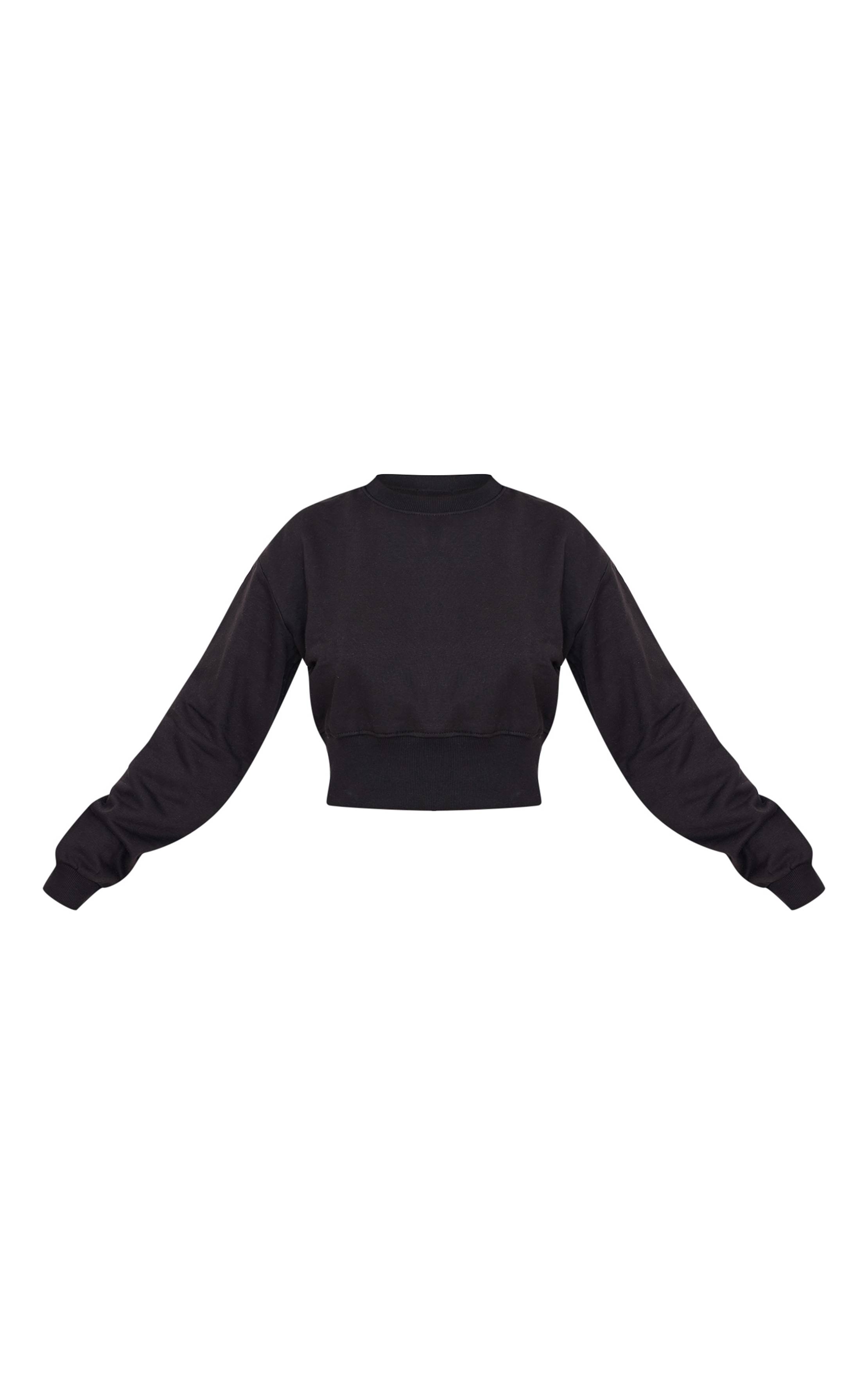 Noir Sweat-shirt Oversize Court Grande Taille