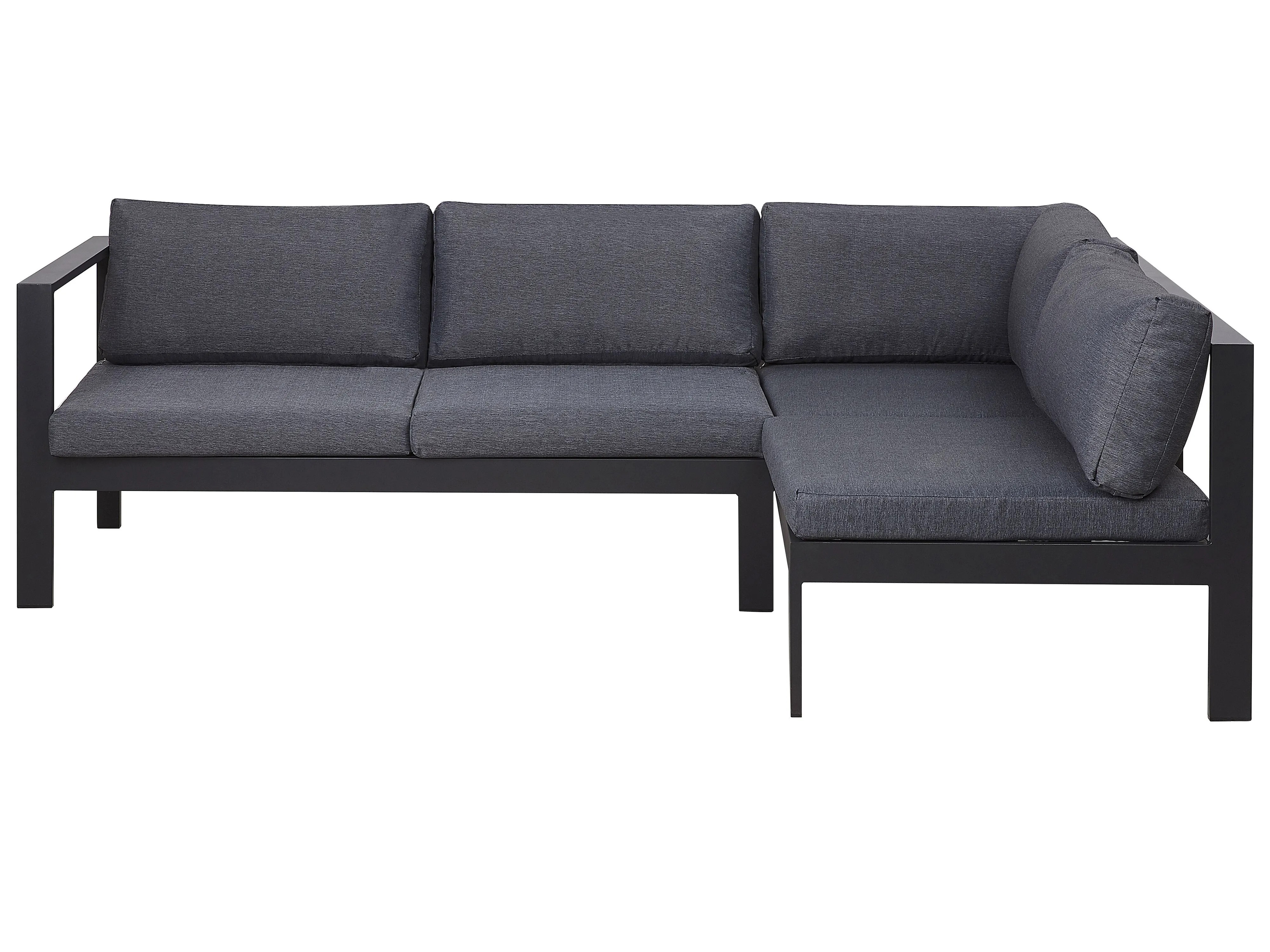 Tuin hoekloungeset met tafel 5-zits MESSINA linkszijdig Metaal Zwart