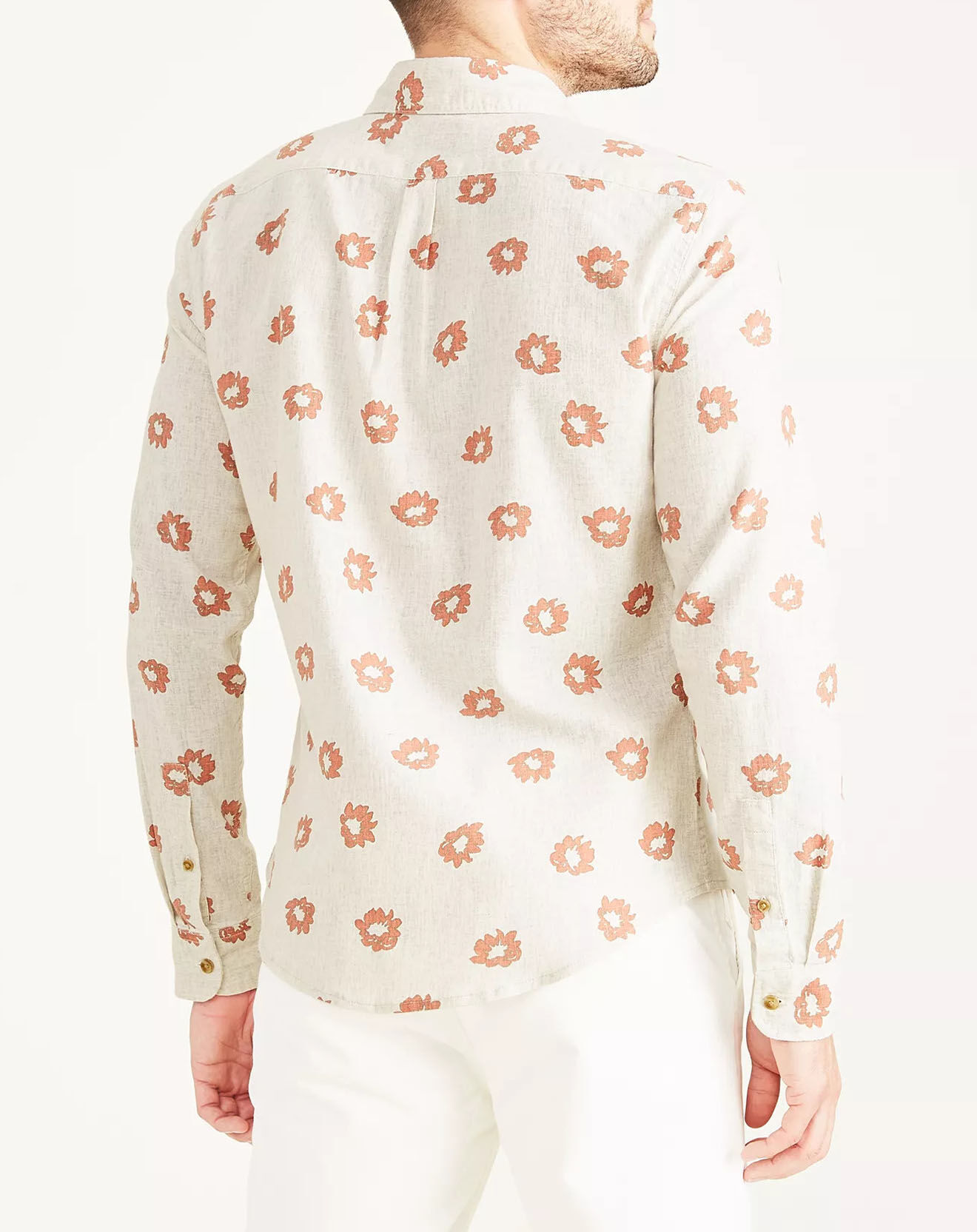 Dockers Chemise en Coton & Lin Alpha Icon Slim Fit à fleurs écrue