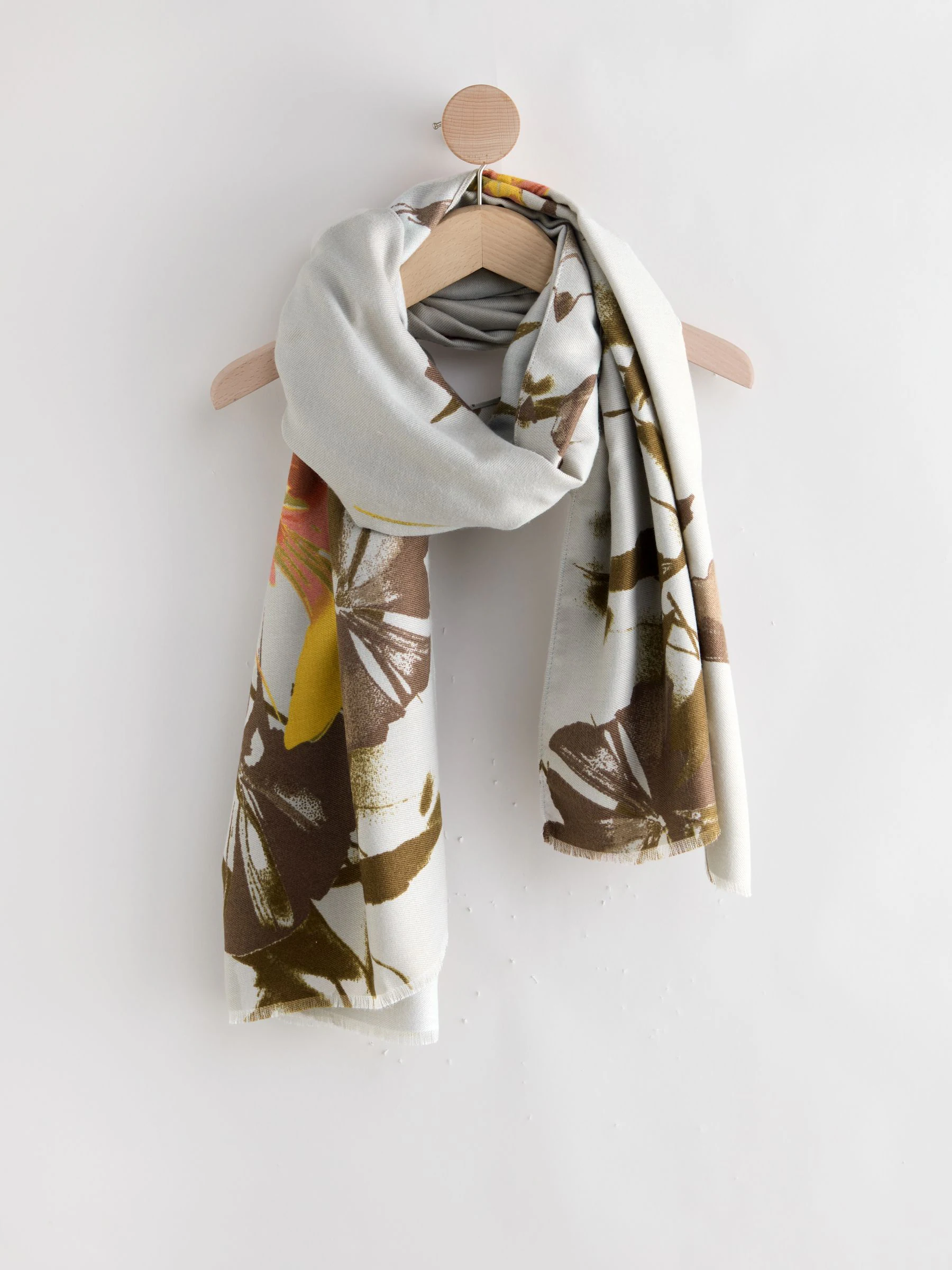 Grijs met bloemen - Halfzware sjaal