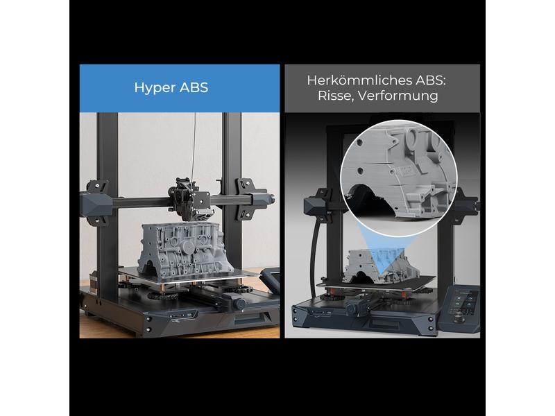 Creality Filament ABS Hyper, Grau 1.75 mm 1 kg Hochwertiges 1.75 mm ABS Hyper Filament für 3D Drucker
