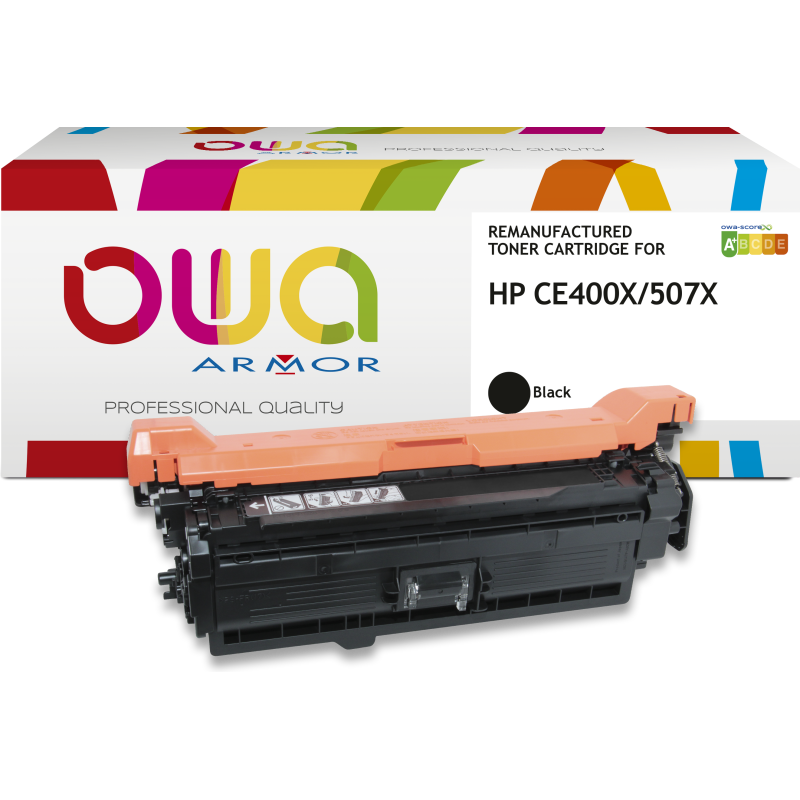 Toner remanufacturé OWA - haute capacité - Noir - pour HP CE400X