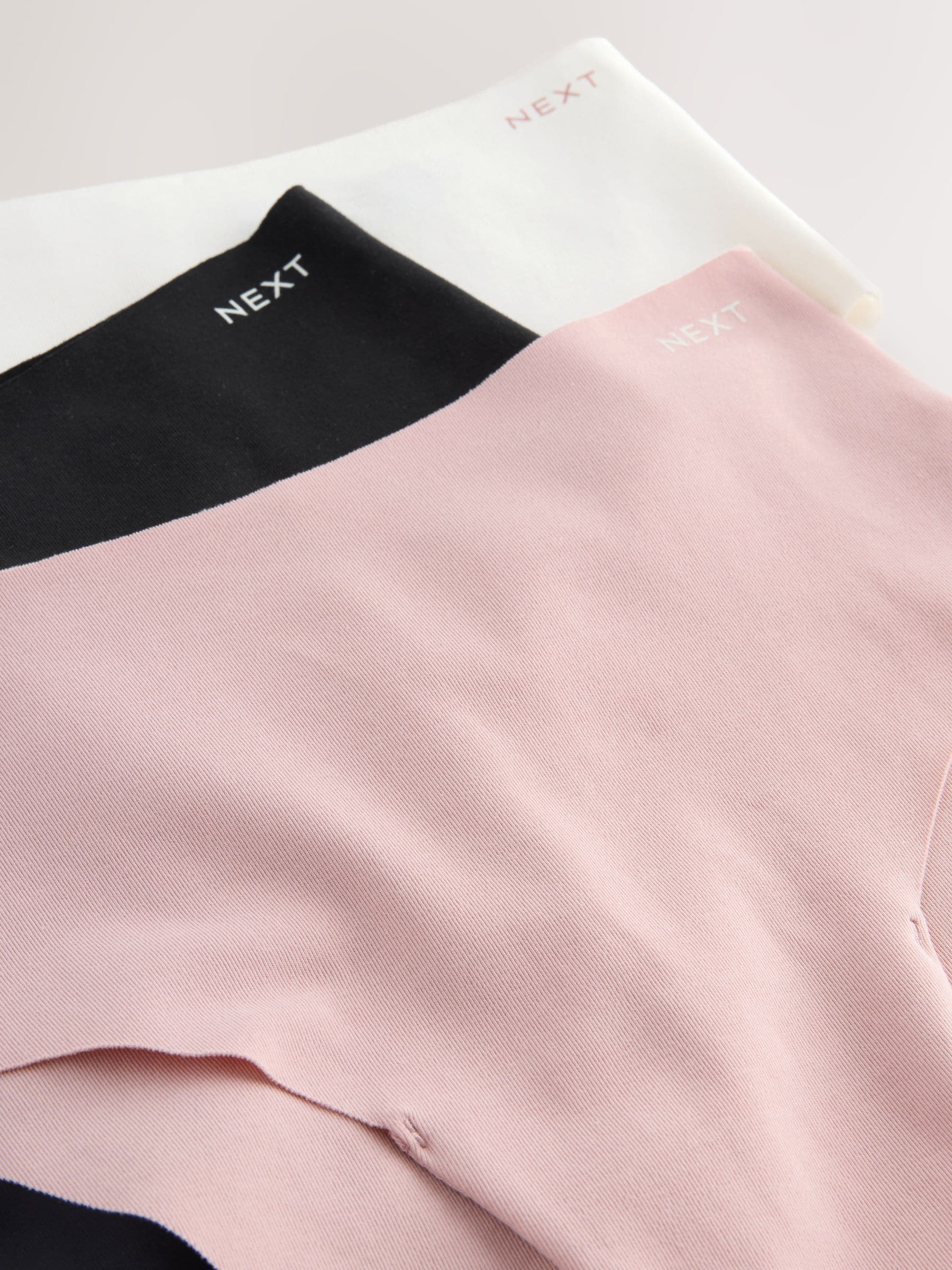 Crème/roze/zwart - Cotton Rich No VPL Knickers 3 Pack