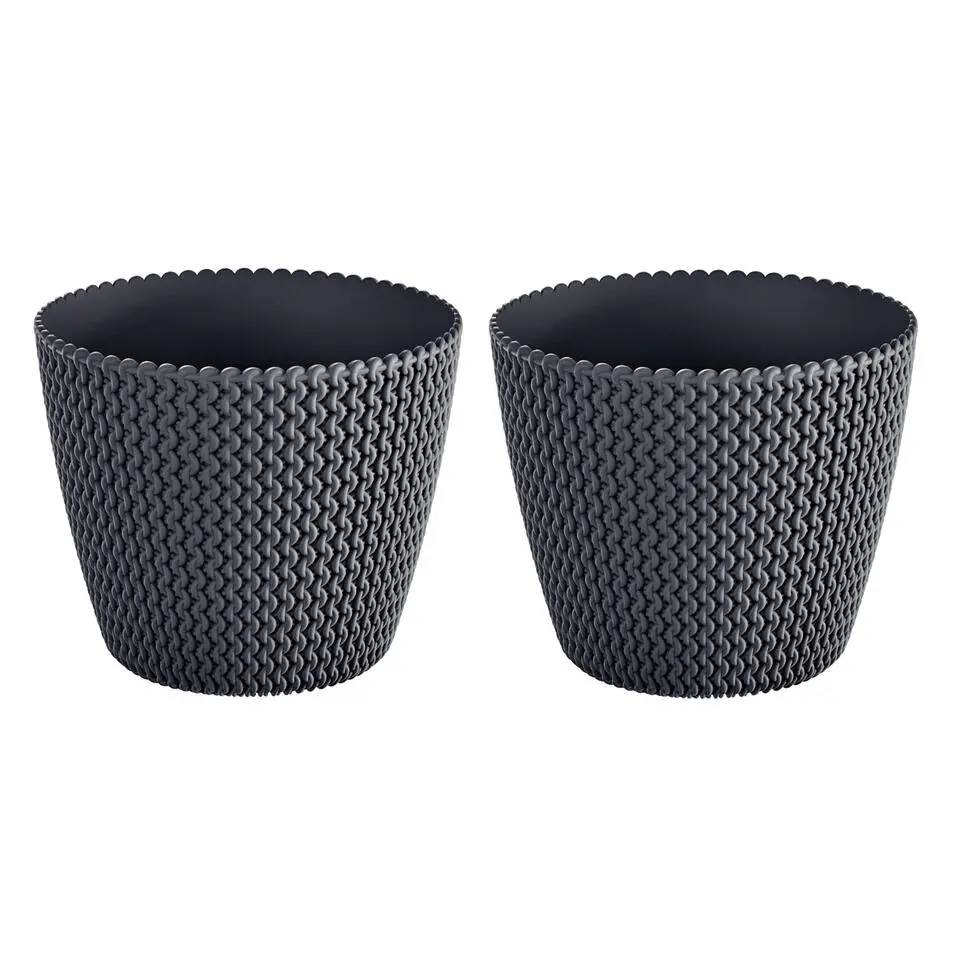 Prosperplast Bloempot Splofy - antraciet - voor buiten - 26 cm