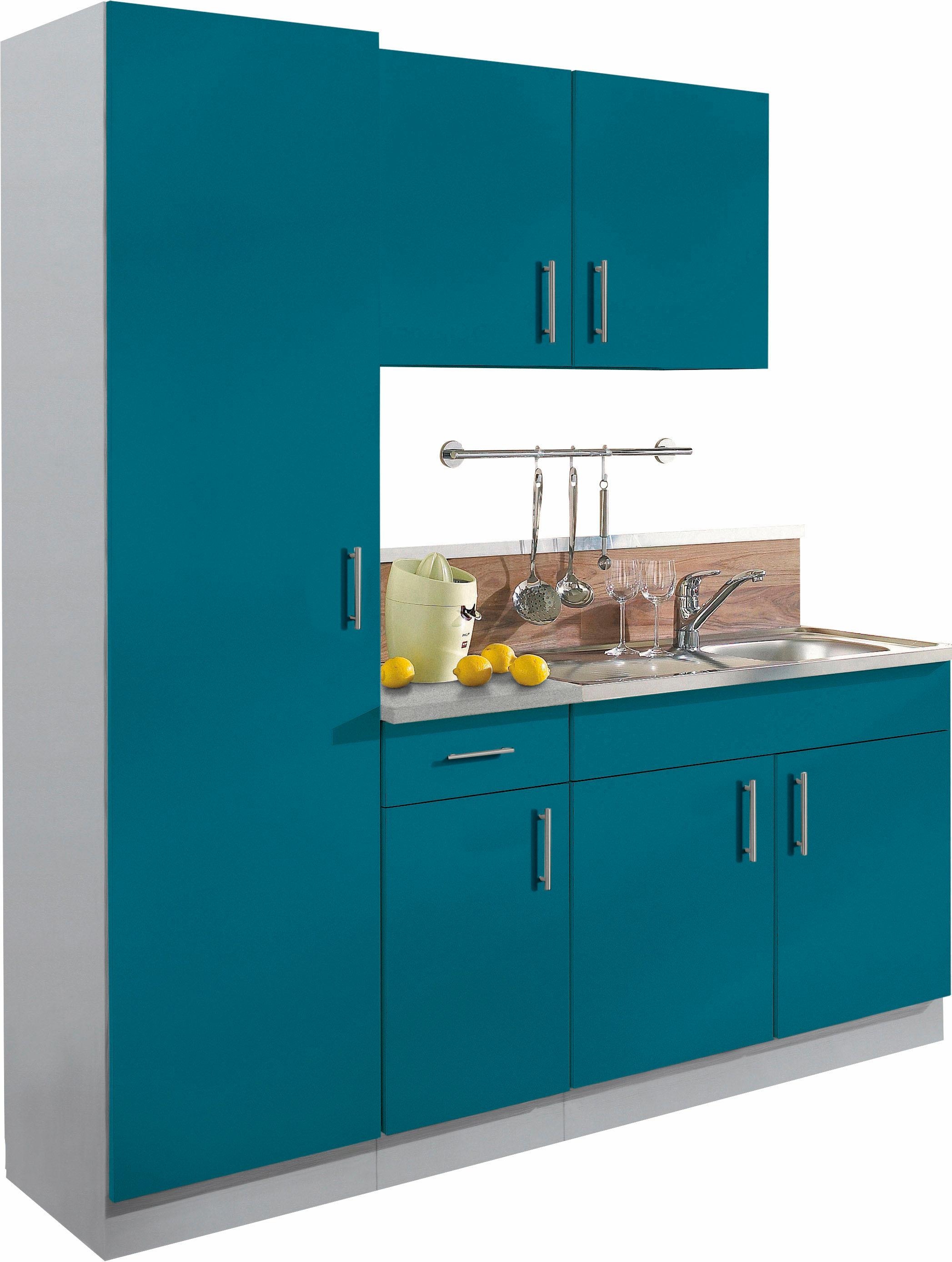 wiho Küchen Küche »Kiel« Breite 190 cm mit 28 mm starker Arbeitsplatte, Tiefe 50 cm