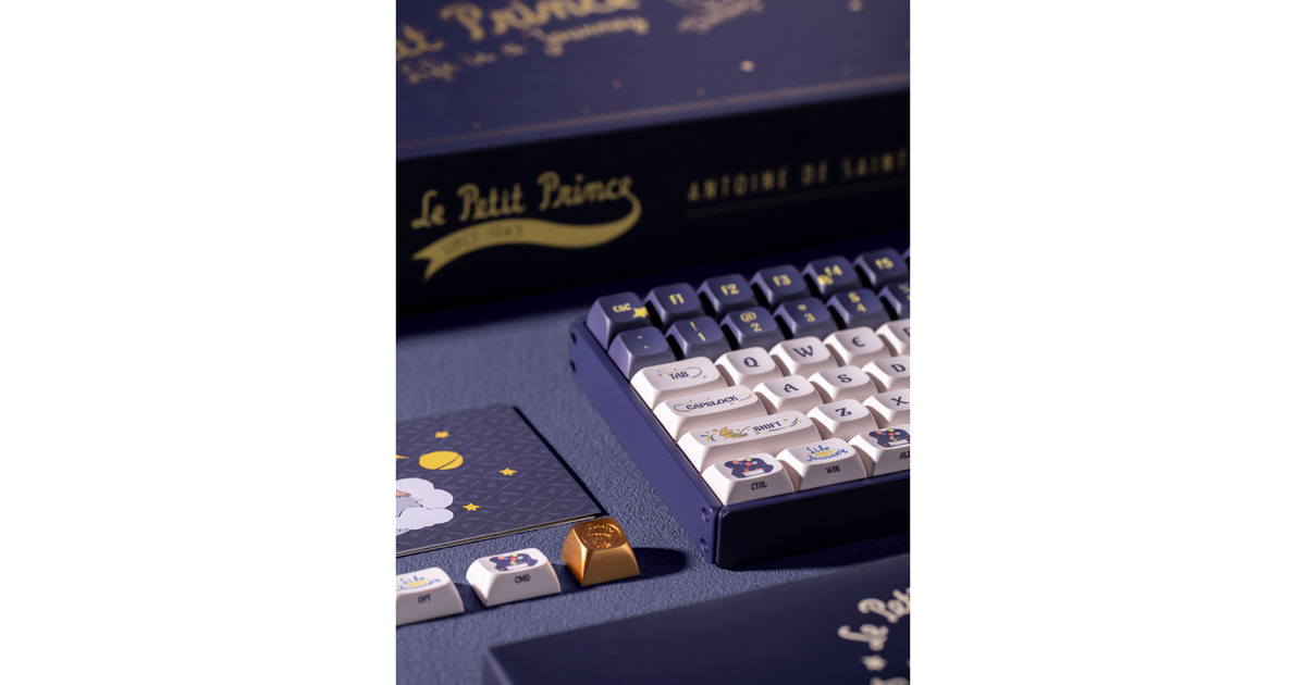 IqunixF97 Starry Tryst, gaming toetsenbord  (Donkerblauw/wit, US lay-out, IQUNIX Little Prince, RGB leds, 96%, Hot-swappable, PBT, 2.4GHz | Bluetooth 5.1 | USB-C)
