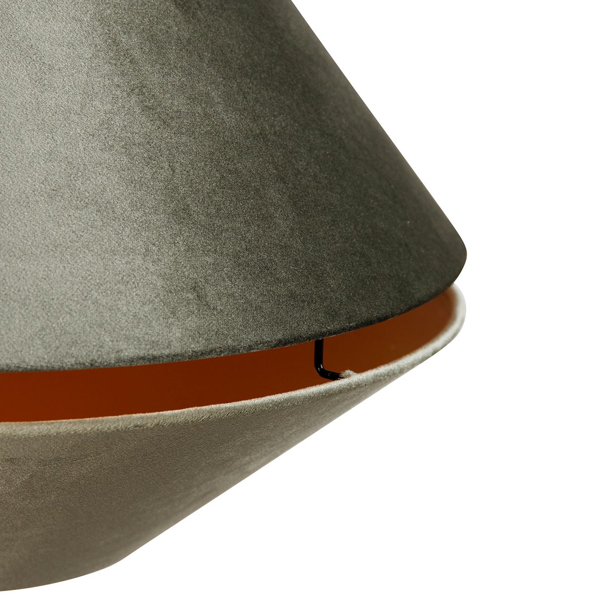 Hanglamp zwart met dubbele velours lampenkap groen met gouden binnenkant - Combi 1