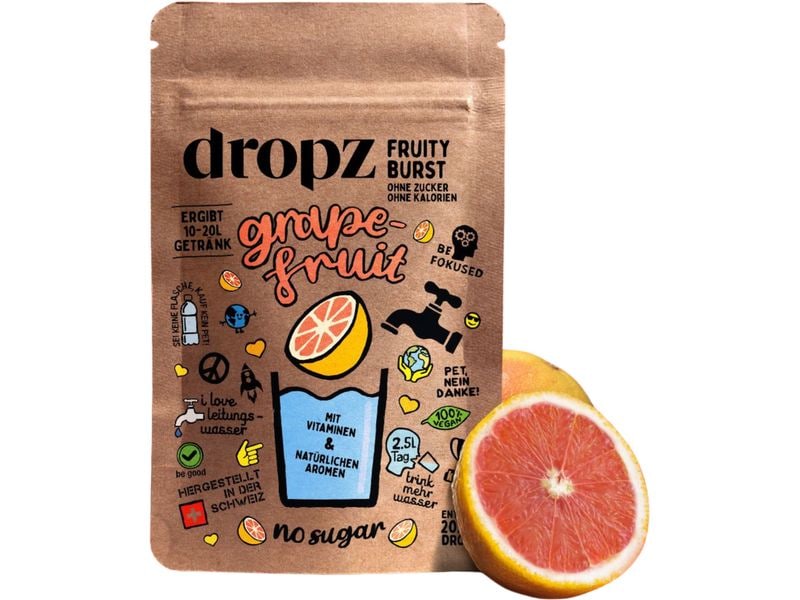 Dropz Fruity Burst – Grapefruit  1 Beutel à 20 Stück Mit Leichtigkeit mehr trinken