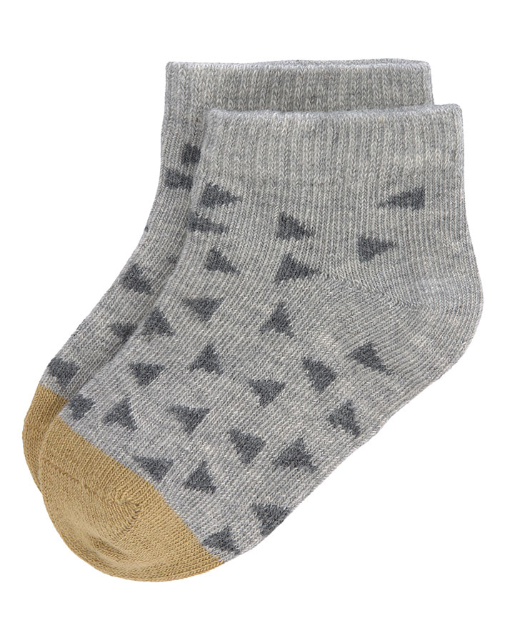 Socken SNEAKER MINI 3er-Set gestreift in curry/grau