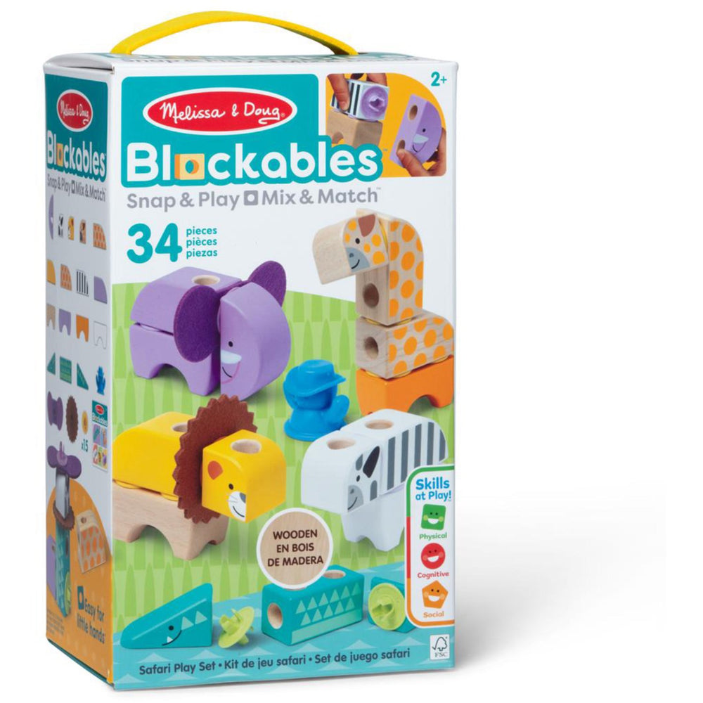 Køb Melissa & Doug Multifarvet Blockables Playset Safari 34Pcs