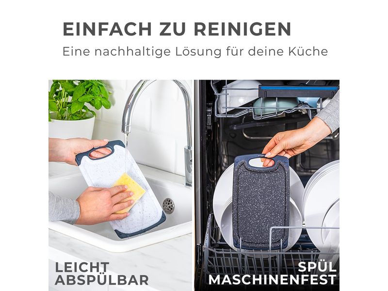 GOURMETmaxx Schneidebrett 24 cm  x 40 cm 3er-Set Schneidebretter mit Saftrille, spülmaschinenfest