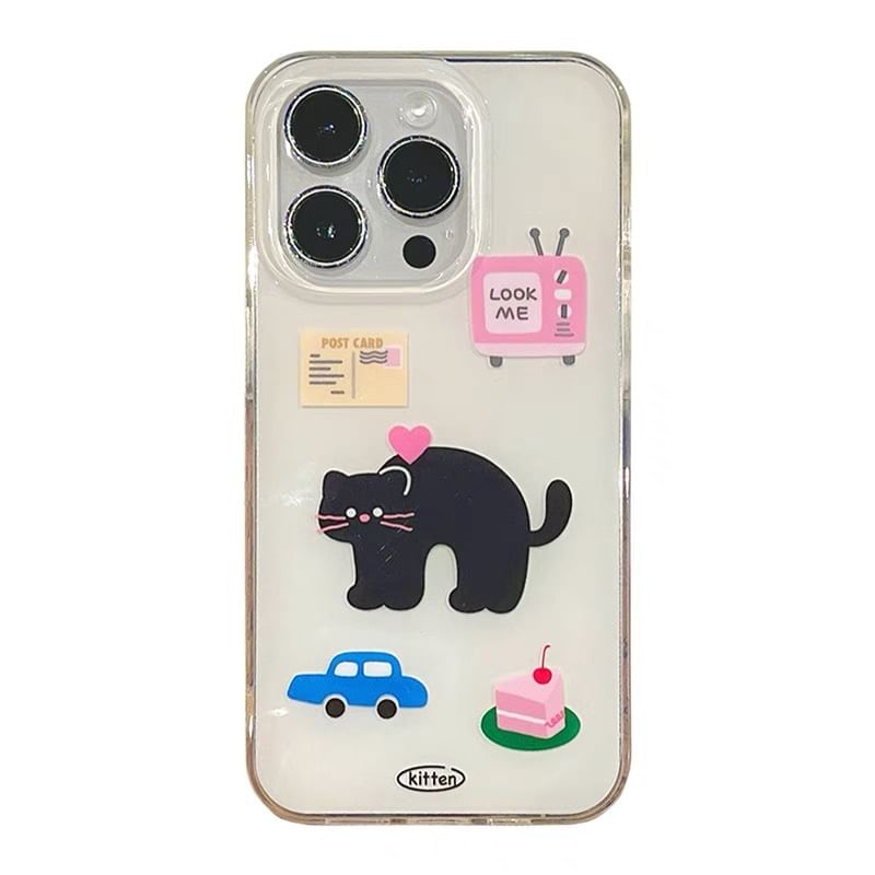 Fonekase - Kattentelefoonhoesje - iPhone 15 Pro Max / 15 Pro / 15 / 14 Pro Max / 14 Pro / 14 / 13 Pro Max / 13 Pro / 13 / 12 Pro Max / 12 Pro / 12 / 11