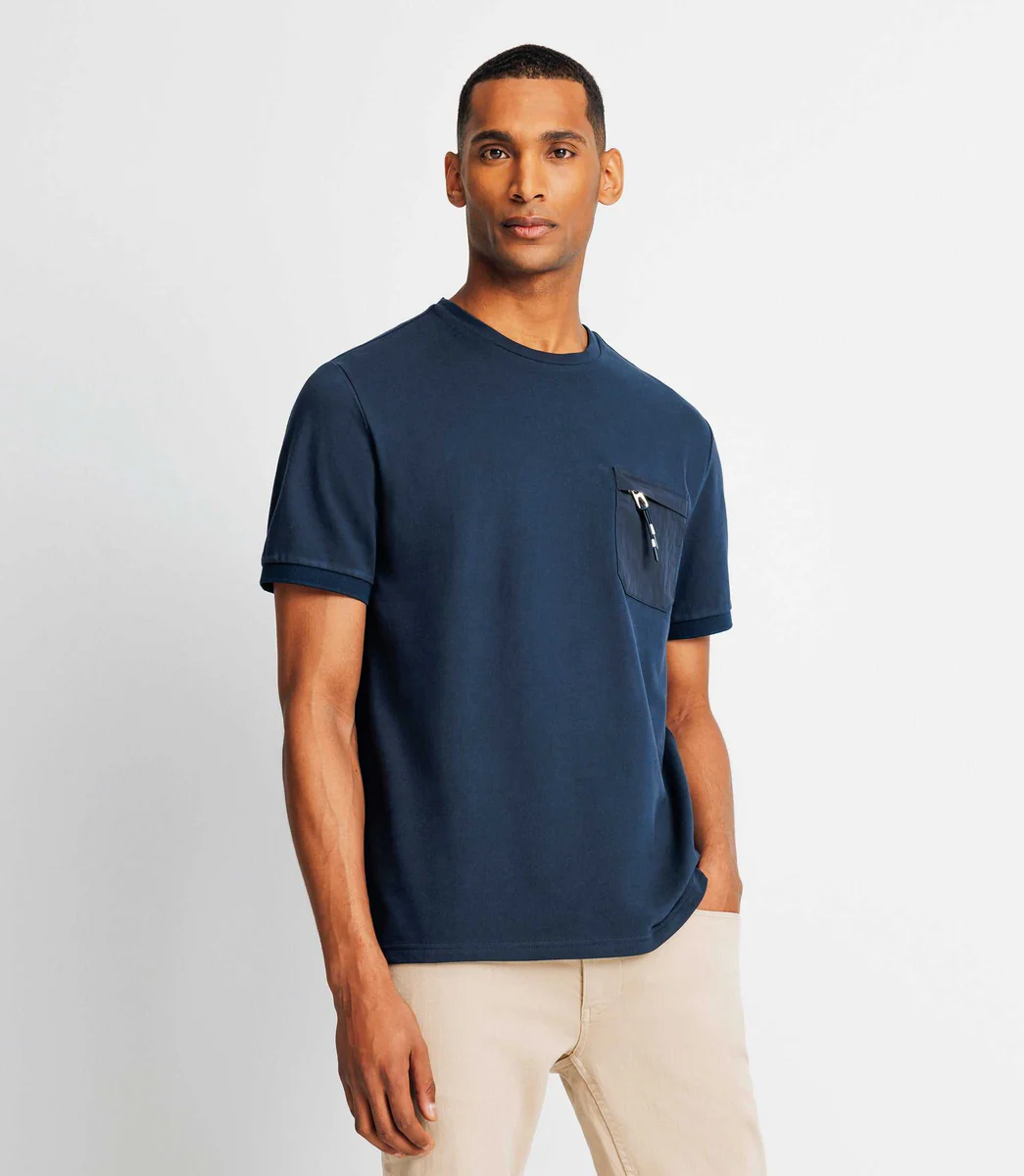 T-shirt avec poche zippée marine