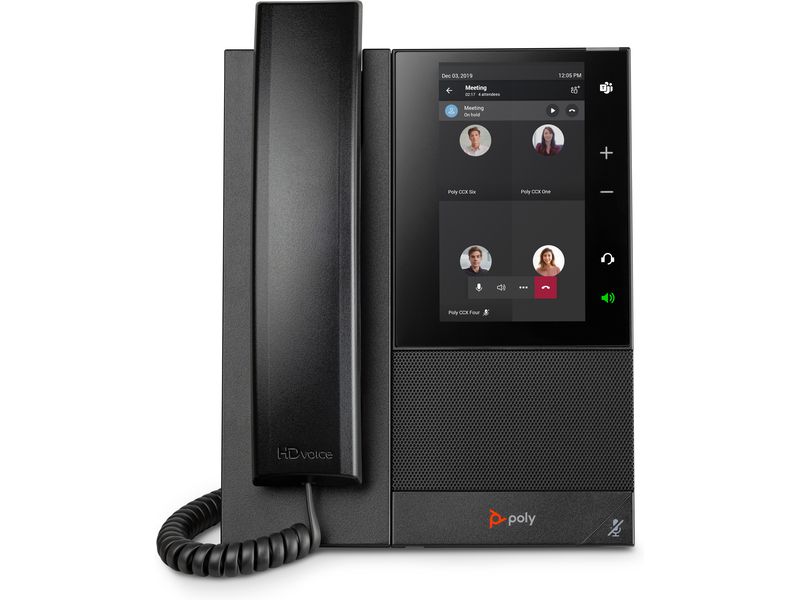 HP Tischtelefon Poly CCX 505 Microsoft Teams Schwarz Business-Media-Tischtelefon der Mittelklasse mit Farb-Touchscreen