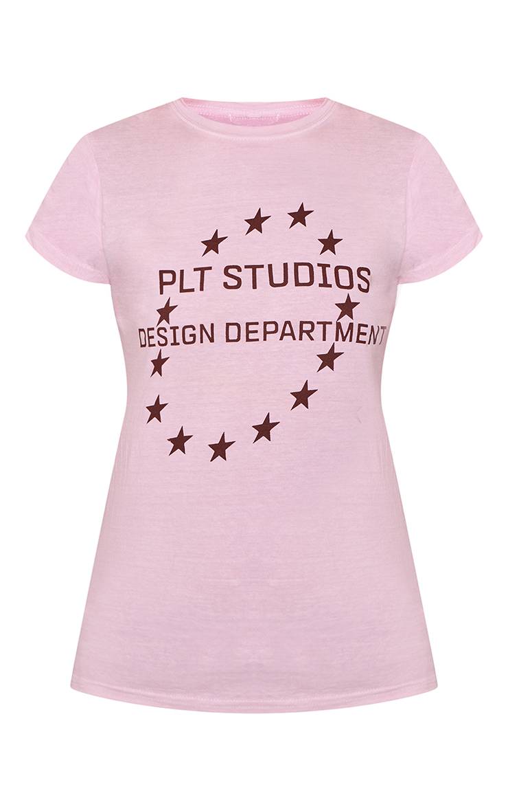 Rose T-shirt Ajusté À Motif Graphique Cotton Studio Plt