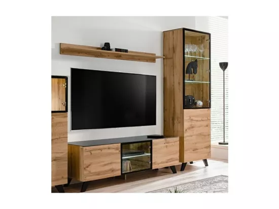 Étagère murale TINO – 150 cm – Chêne Wotan – Style industriel et scandinave