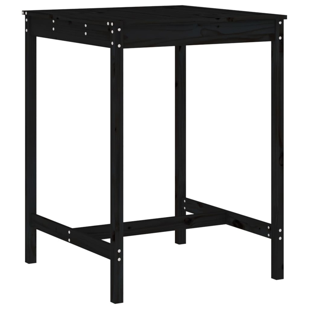 Ensemble de bar de jardin 5 pcs noir bois de pin massif