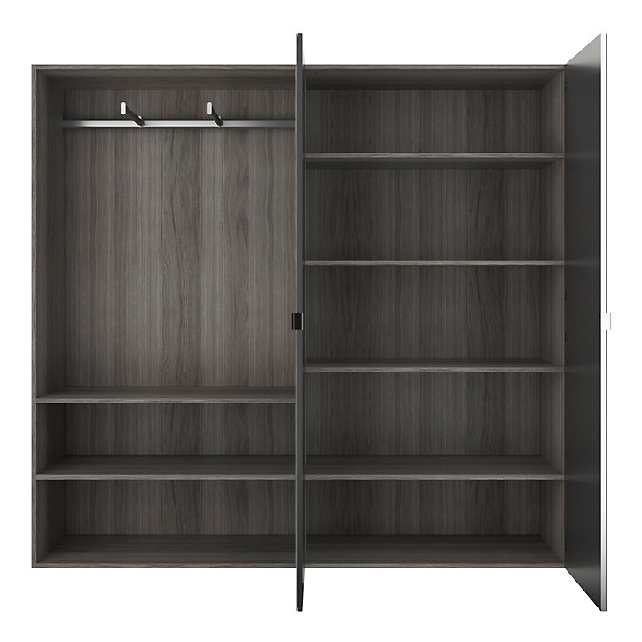 Armoire semi-ouverte effet chêne grisé GoodHome Atomia H. 187,5 x L. 200 x P. 45 cm