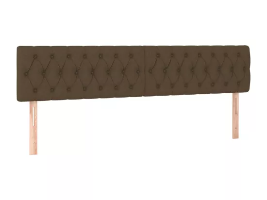 Sommier tapissier matelas et LED Marron foncé 180x200cm Tissu
