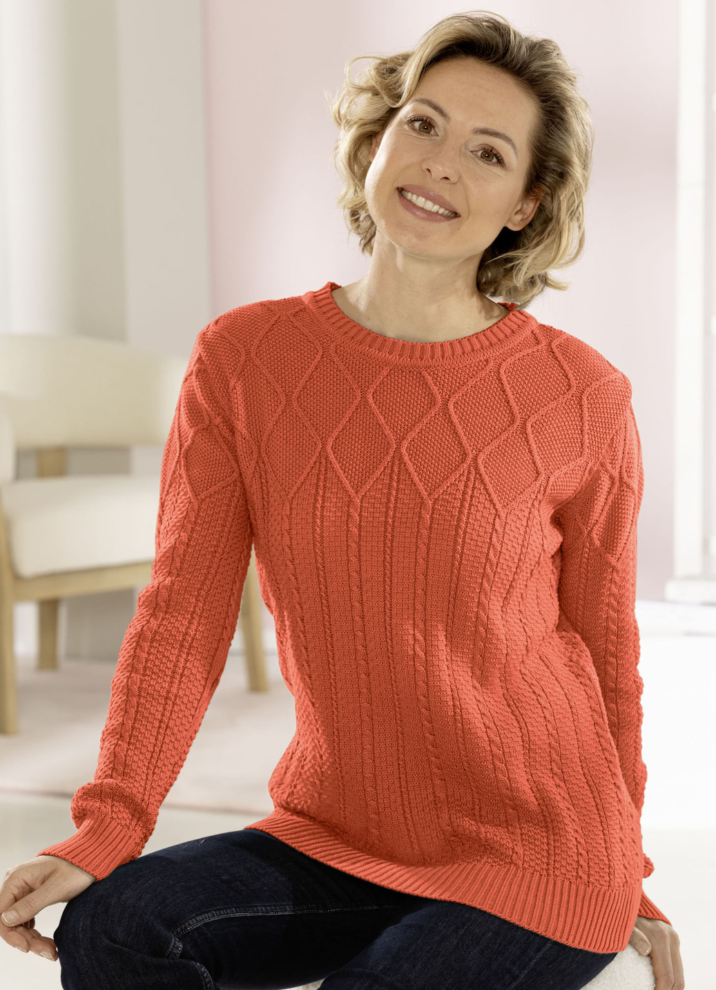 Pullover in Strukturmix