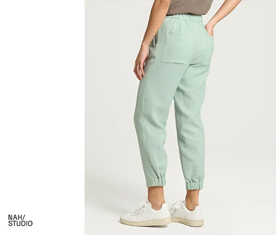 NAH/STUDIO Hose | Baumwoll-Leinen-Mix, Caribbean Blue
