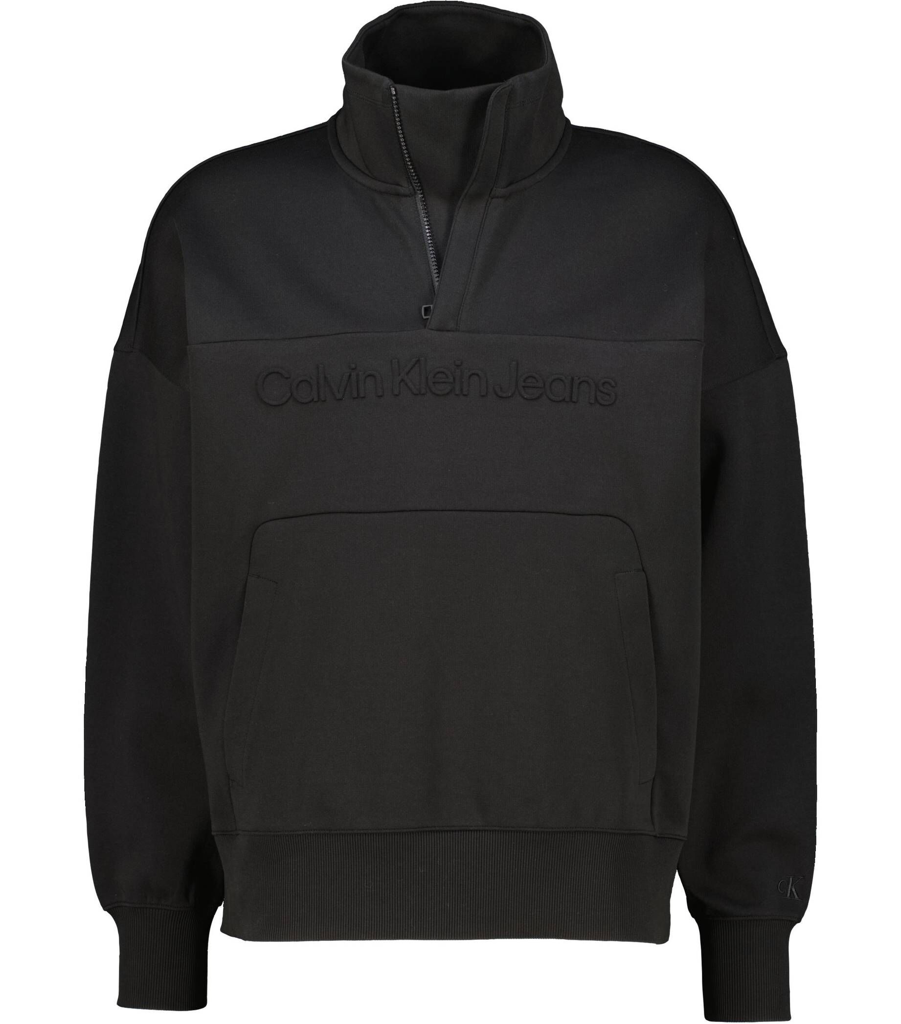 CALVIN KLEIN JEANS| Herren Sweatshirt INSTITUTIONAL EMBOSSED HALF ZIP