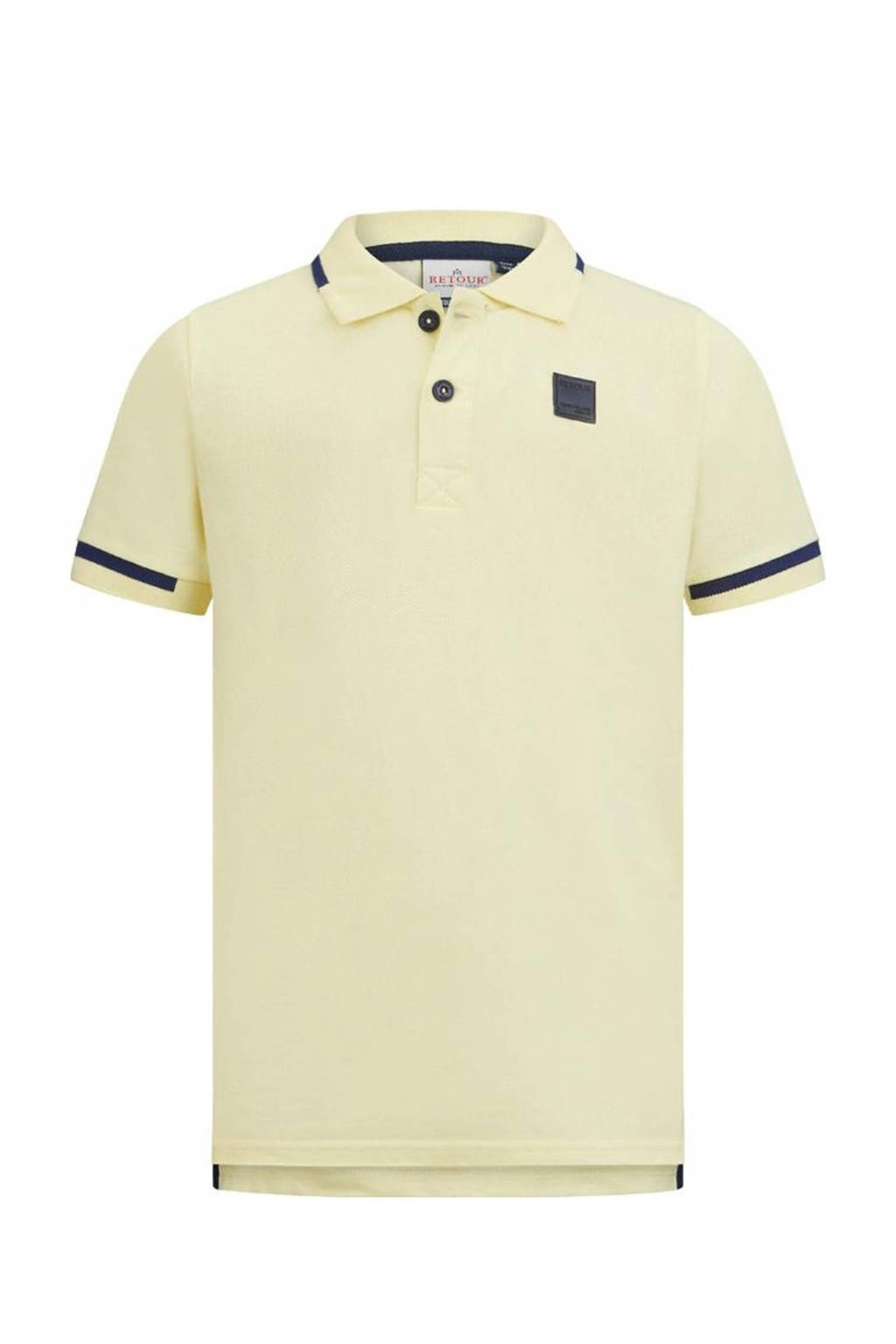 Retour Jeans polo Lucas lichtgeel/donkerblauw