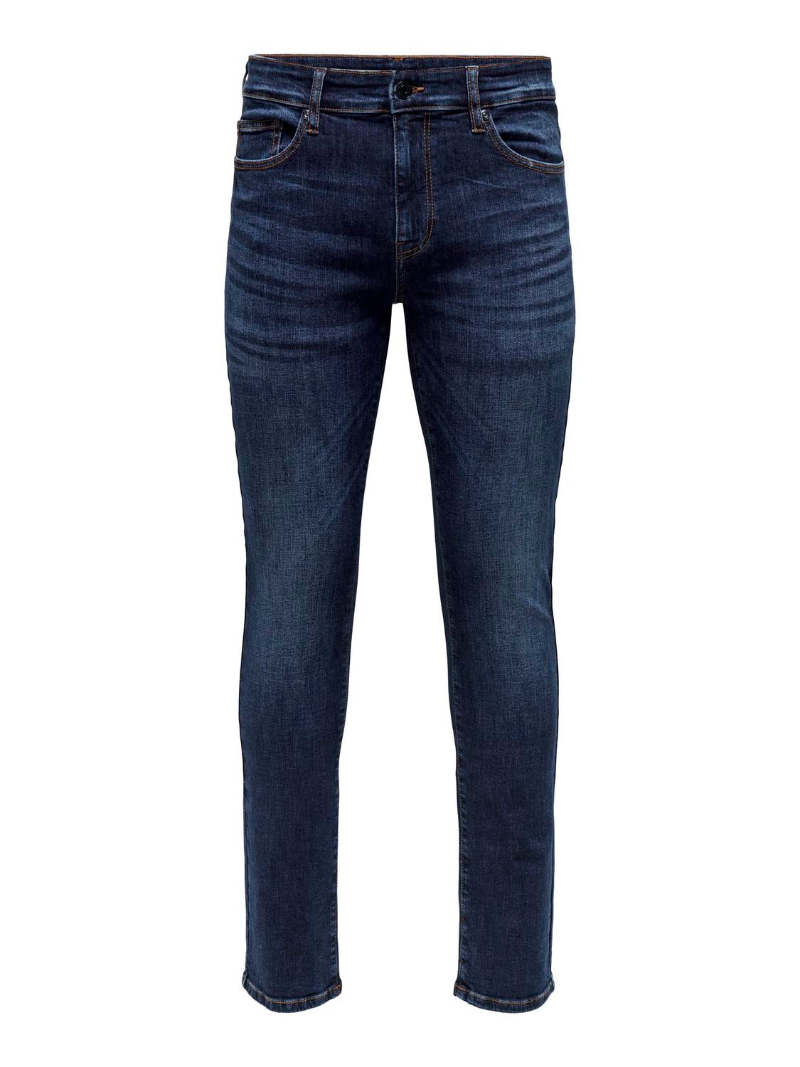ONSLOOM Mittlere Taille Slim Fit Jeans Dark Blue Denim