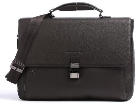 Piquadro - CA3111B3 - Laptoptas - Zwart - Leer