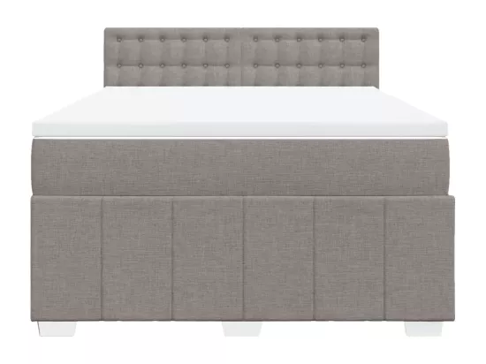 Sommier à lattes de lit avec matelas Taupe 160x200 cm Tissu